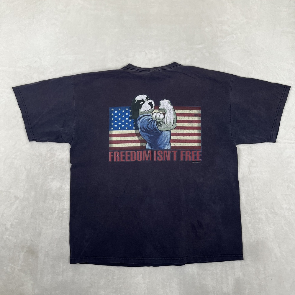 Vintage Big Dogs T-Shirt Mens XL Black Freedom Isn't Free USA Flag Graphic Tee